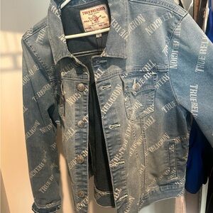True Religion Blue Denim Jacket with Logo